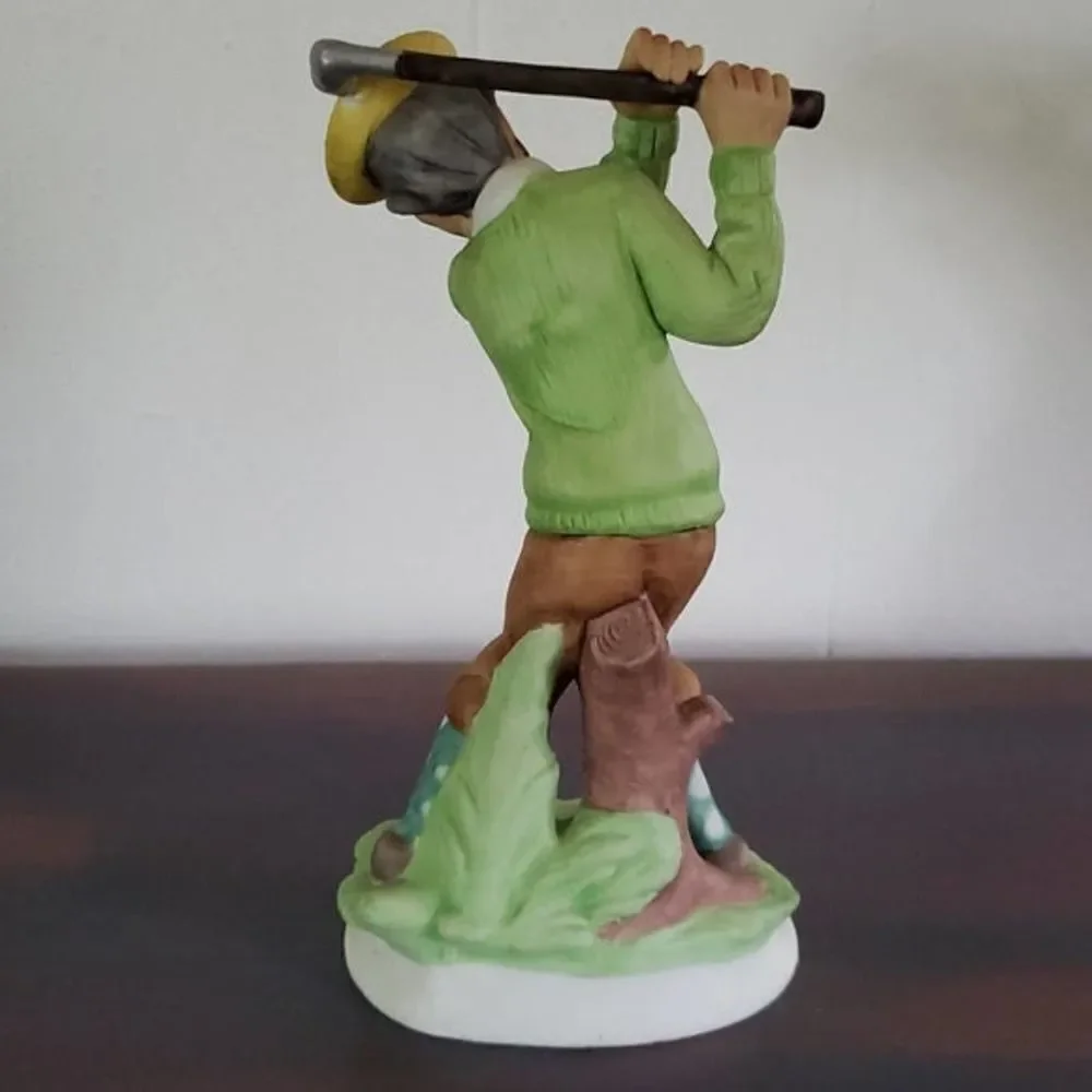 GREAT DAD'S DAY GIFT! Vintage Lefton Old Man Golfing Porcelain Figurine #2776